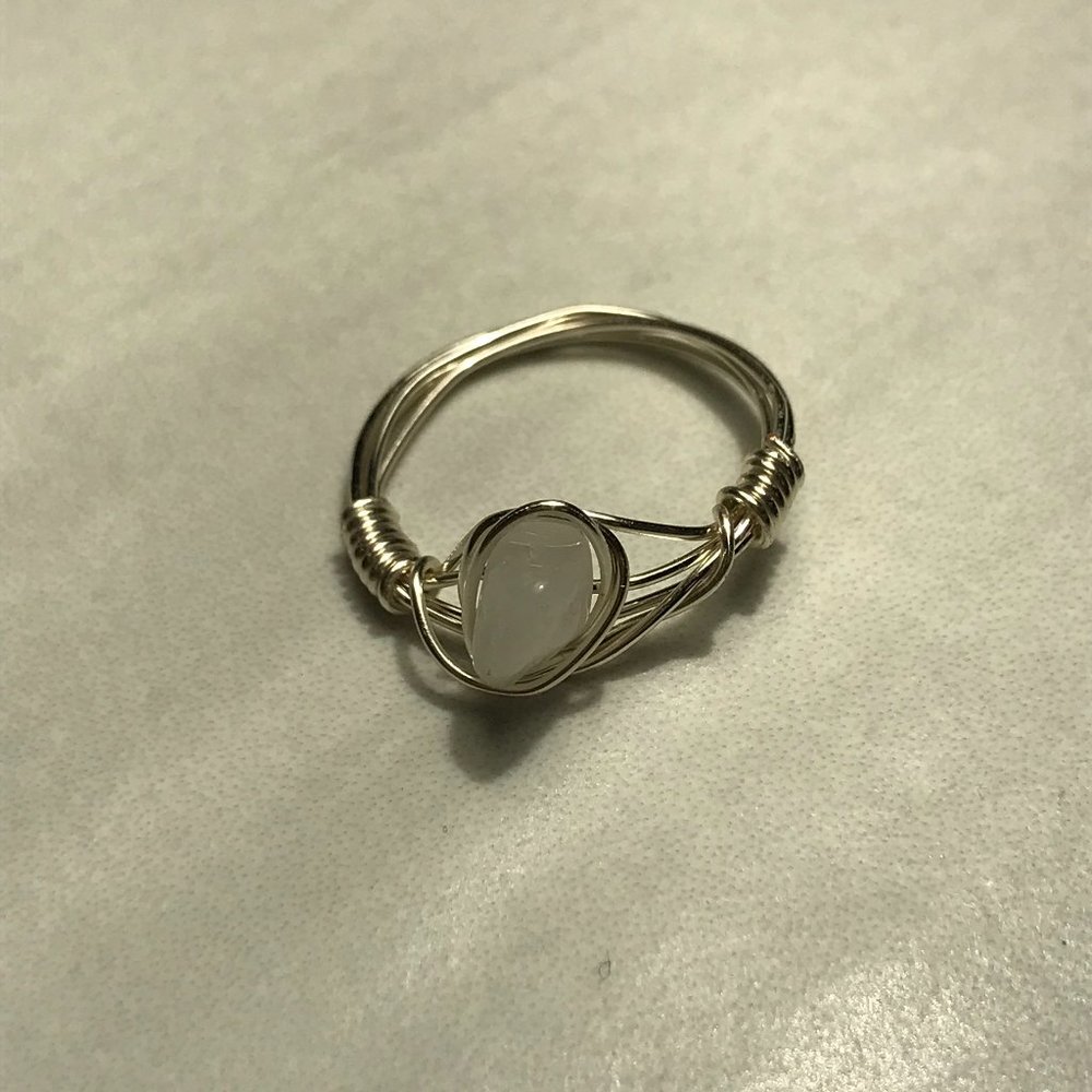 Selenite crystal wire ring